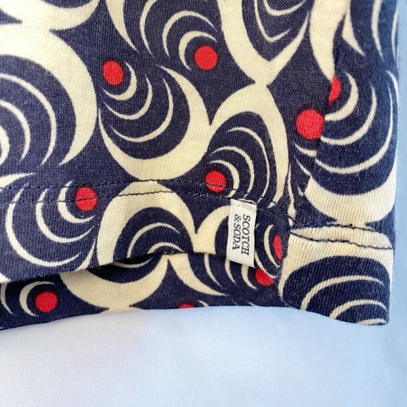NWT Anthropologie SCOTCH & SODA Red, Blue, & Cream Tee. Medium. Graphic Print - Picture 9 of 9